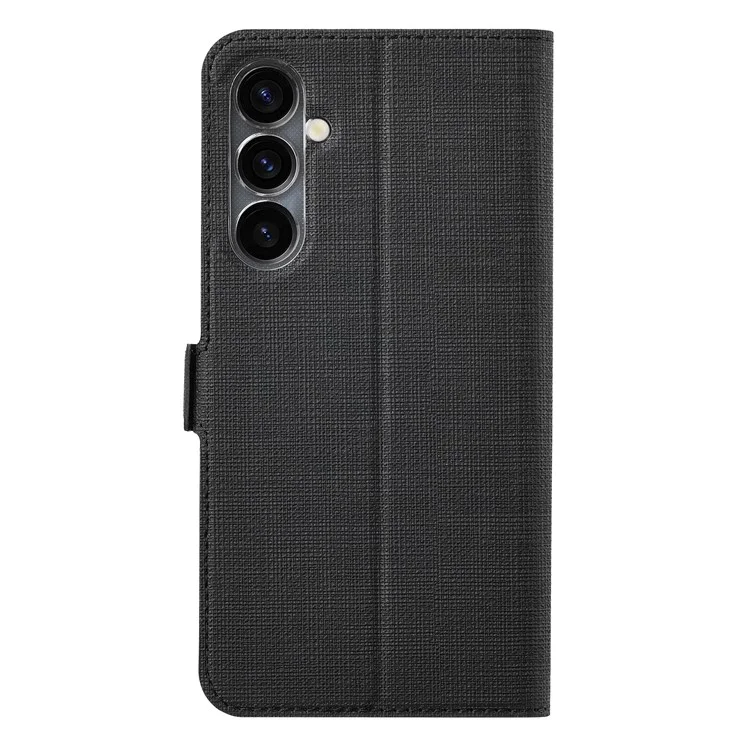 VILI DMK Series Wallet Leather Case para Samsung Galaxy S23 FE, Funda de Teléfono con Textura Cruzada - Negro