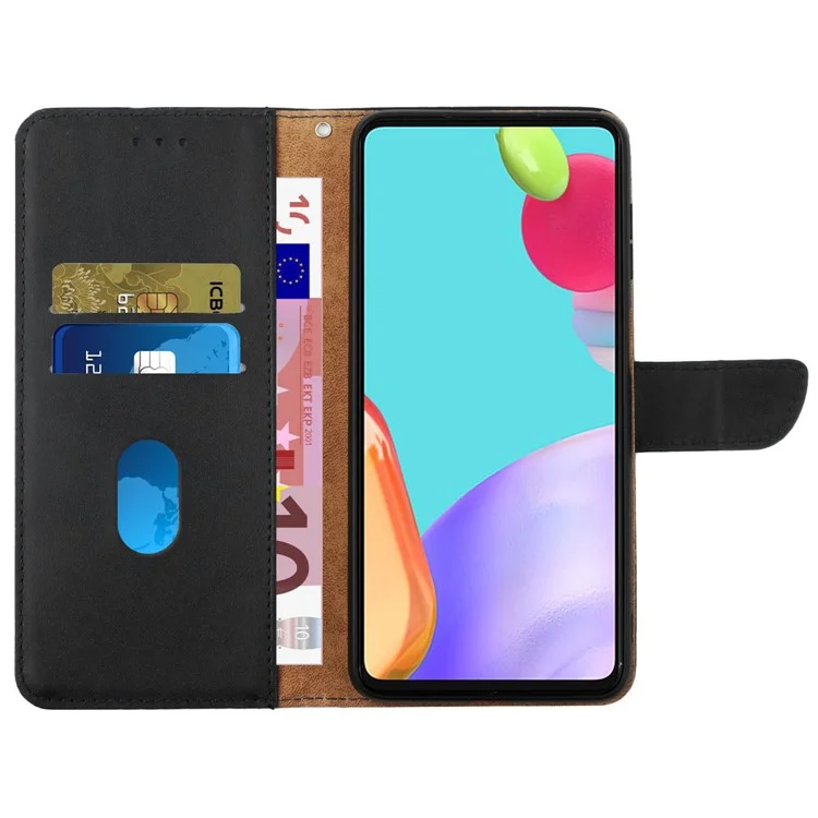 HT02 para Motorola Edge 40 5G Funda Billetera de Piel de Vaca Genuina con Soporte - Negro
