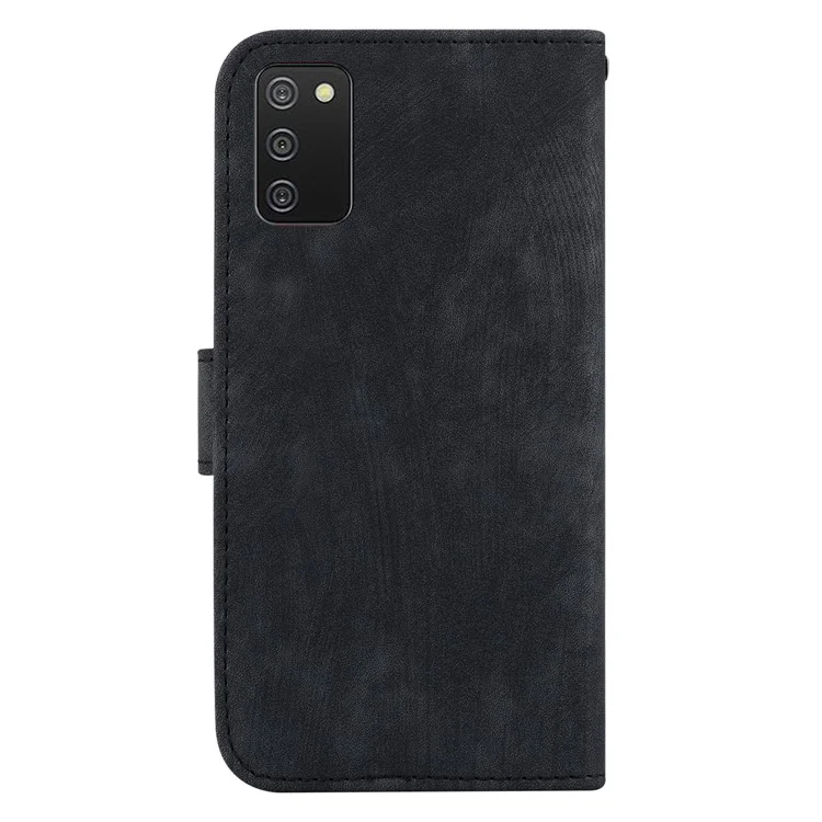Pour Samsung Galaxy A03s (166,5 x 75,98 x 9,14 mm) Étui de téléphone portefeuille en cuir avec support et motif de tigre mignon - Noir
