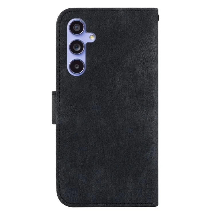 Cute Tiger Imprint Cover for Samsung Galaxy S23 FE Anti-fall Leather Wallet Stand Phone Case - Black