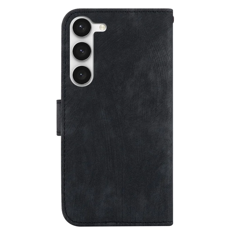 Para Samsung Galaxy S23+ Cartoon Tiger Imprint Shockproof Case Wallet Stand Leather Phone Cover - Preto