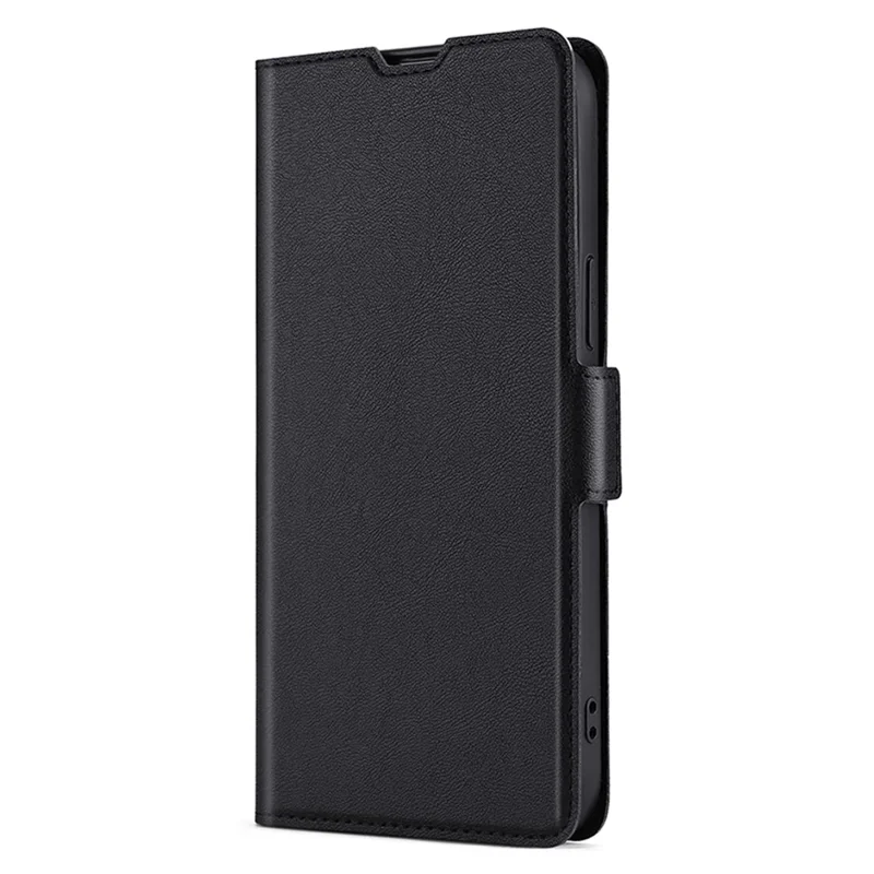 For iPhone 15 Card Slot Phone Case TPU+PU Leather Shell Shockproof Phone Stand Cover - Black