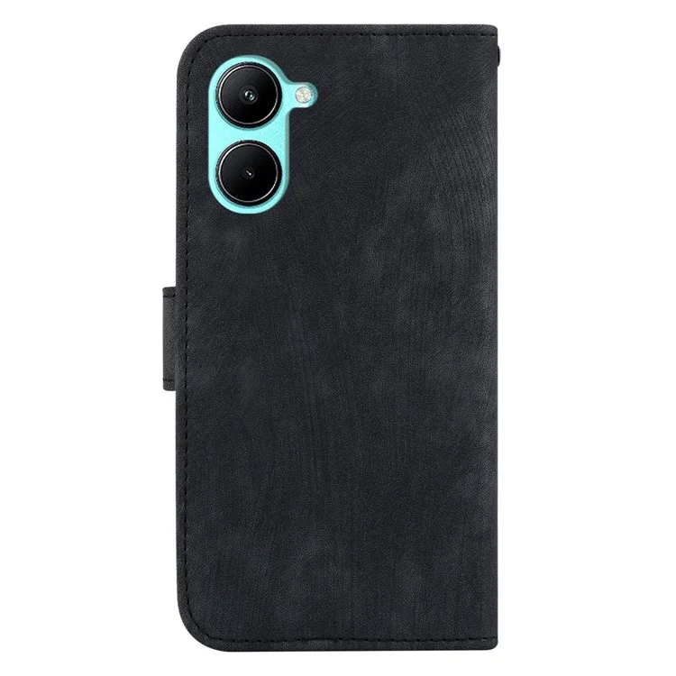 Capa de Telefone PU Leather Wallet Stand para Realme C33 4G Lovely Tiger Imprint Anti-drop - Preto