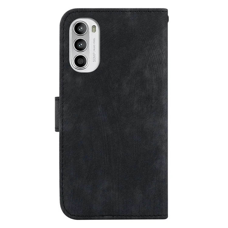 Für Motorola Moto G62 5G Süßer Tiger Imprint Anti-Kratzer Leder Geldbörse Stand Handyhülle - Schwarz