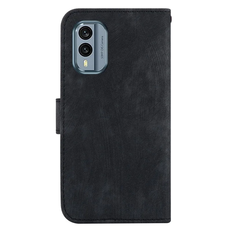 Lovely Tiger Imprint Phone Case for Nokia X30 5G Leather Wallet Stand Anti-shock Shell - Black