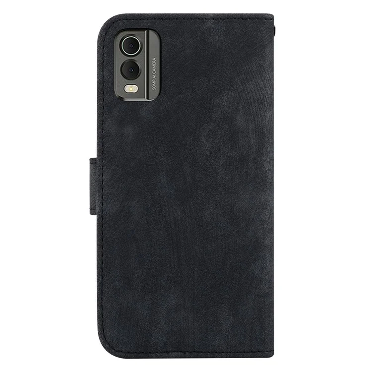 PU Leather+TPU Shell per Nokia C32, Custodia a portafoglio con chiusura magnetica e supporto, motivo tigre - Nero