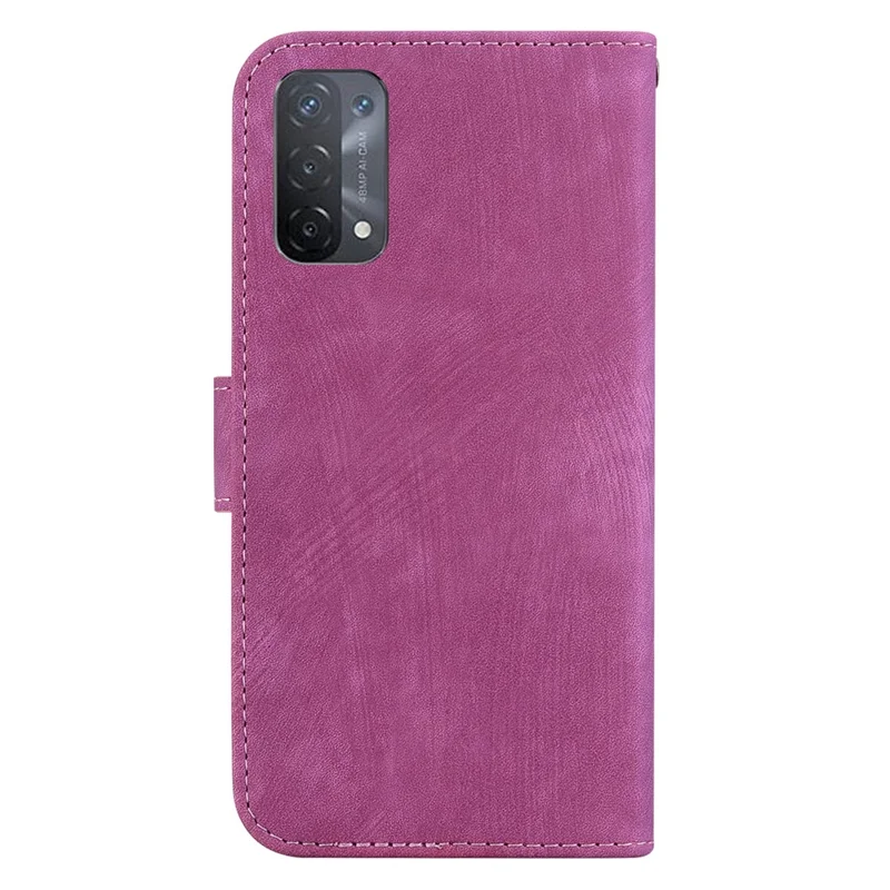 PU Кожаная Раковина Для Oppo A74 5G / A93 5G / A54 5g, Прекрасный Тигровый Отпечаток с Переворотом на Крышке. - Роза