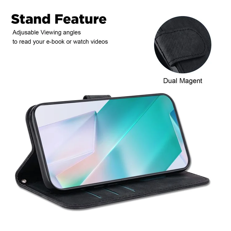 Custodia per telefono Flip per Motorola Moto X40 5G / Edge 40 Pro 5G / Edge+ (2023), Portafoglio Stand Tiger Pattern Impresso in Pelle PU - Nero