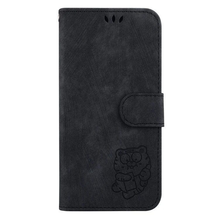 Custodia per telefono Flip per Motorola Moto X40 5G / Edge 40 Pro 5G / Edge+ (2023), Portafoglio Stand Tiger Pattern Impresso in Pelle PU - Nero