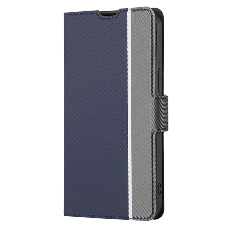 For iPhone 15 Pro Shockproof Phone Cover Card Holder Stand Twill Texture PU Leather Phone Case - Blue