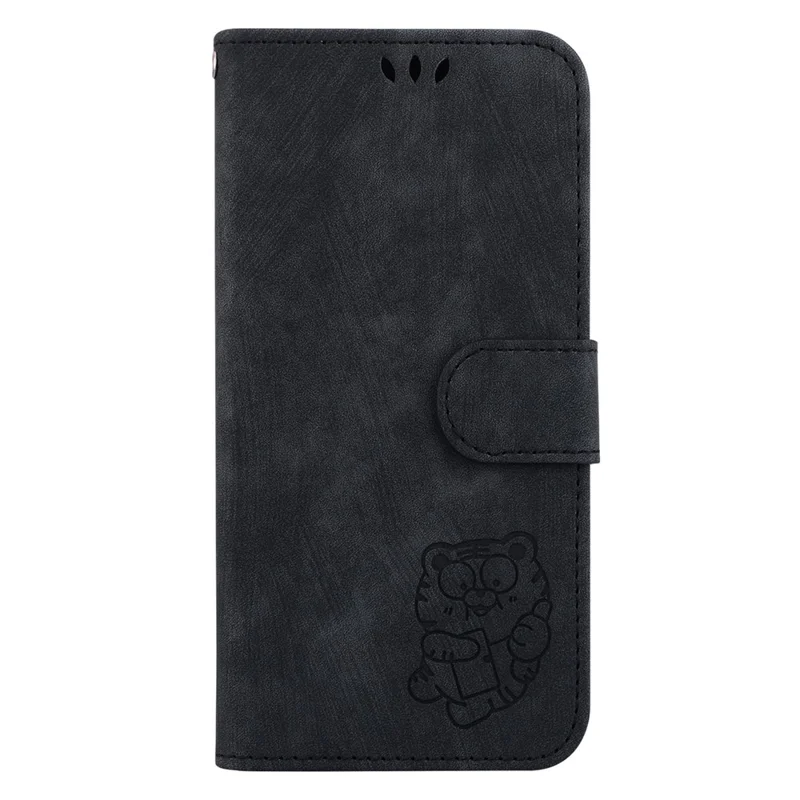 Stand Wallet Phone Case per Xiaomi Poco F5 5G / Redmi Note 12 Turbo, Custodia a Libro in Pelle PU con Stampa a Tema Tigre - Nero