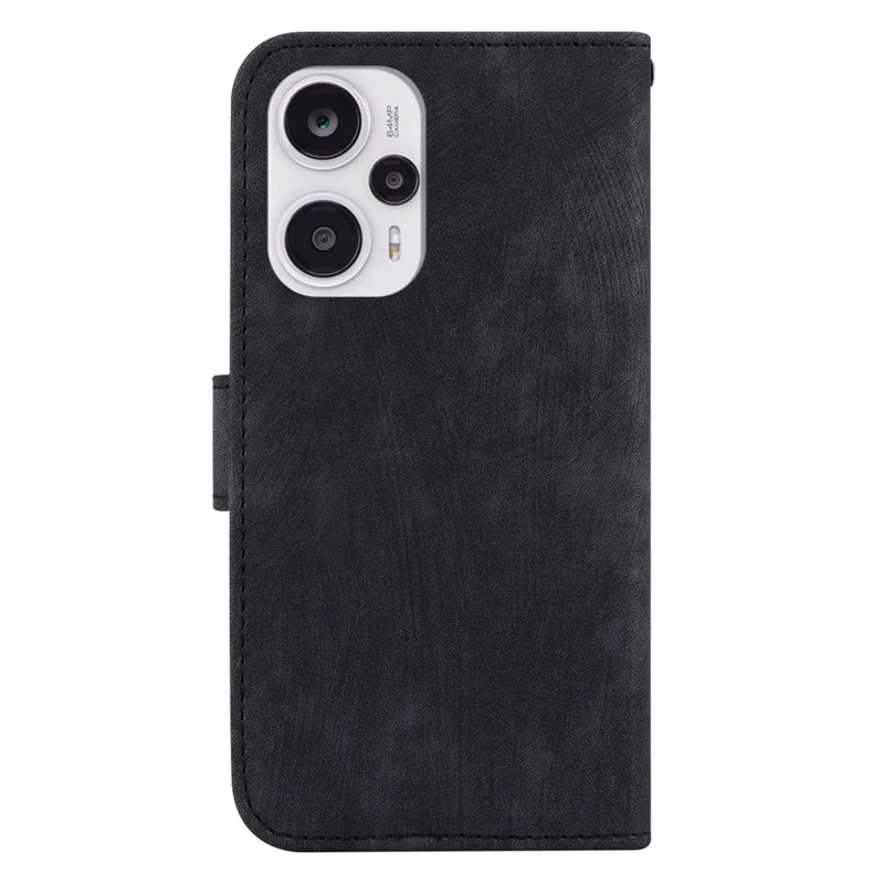 Stand Wallet Phone Case per Xiaomi Poco F5 5G / Redmi Note 12 Turbo, Custodia a Libro in Pelle PU con Stampa a Tema Tigre - Nero