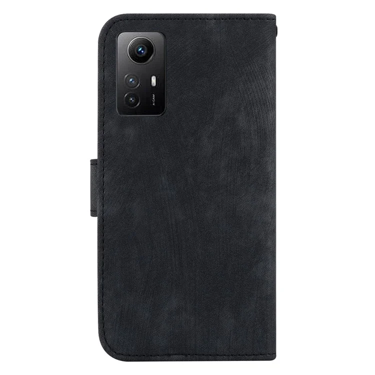 Étui de téléphone en cuir PU pour Xiaomi Redmi Note 12S 4G, étui portefeuille à motif tigre entièrement enveloppé avec support - Noir