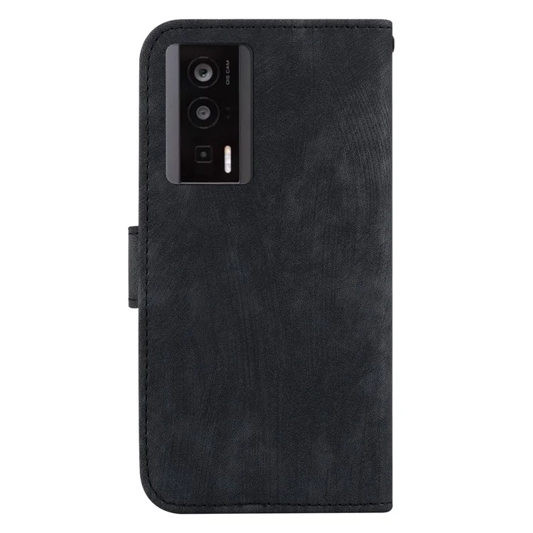 Capa de Couro PU para Xiaomi Redmi K60 5G / K60 Pro 5G / Poco F5 Pro 5G Stand Wallet Tiger Pattern Imprinted Cellphone Flip Cover - Preto