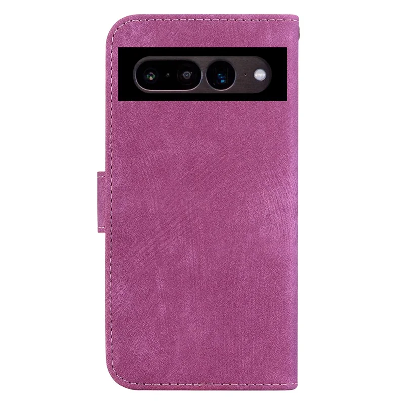 For Google Pixel 7 Pro 5G Anti-Scratch Wallet Phone Case Lovely Tiger Imprint Leather Folio Flip Cover - Rose