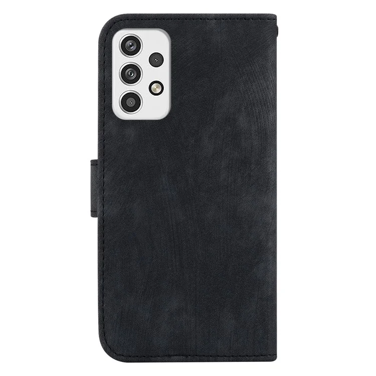 Flip Case for Samsung Galaxy A53 5G Adjustable Stand Wallet Tiger Pattern Imprinted PU Leather Cellphone Cover - Black