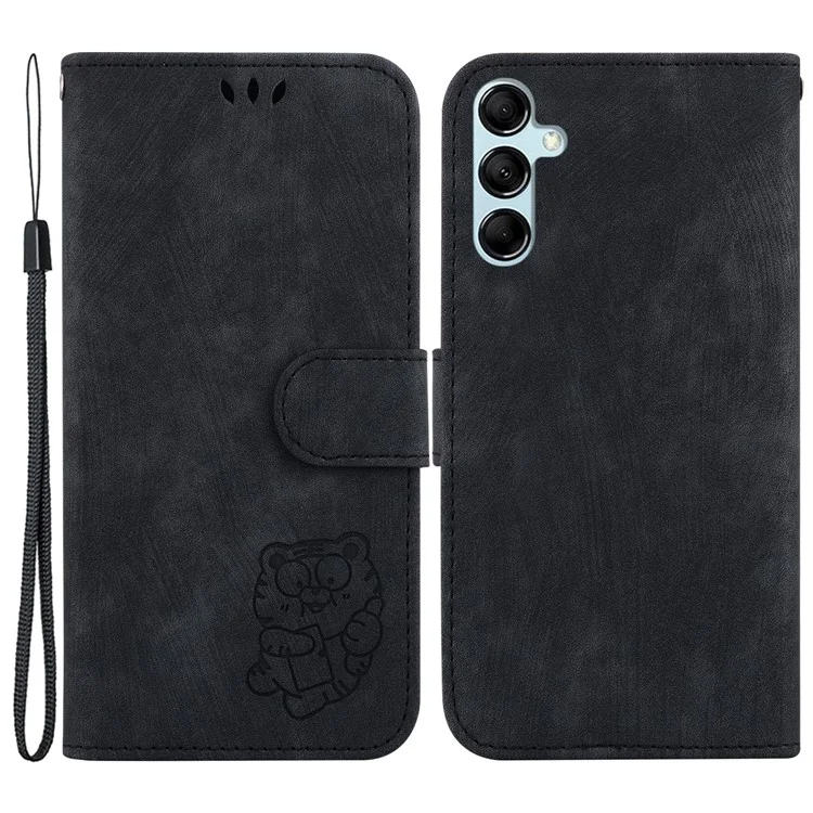 Custodia in pelle PU per Samsung Galaxy M54 5G / F54 5G, Cover per telefono con supporto a motivo tigre - Nero