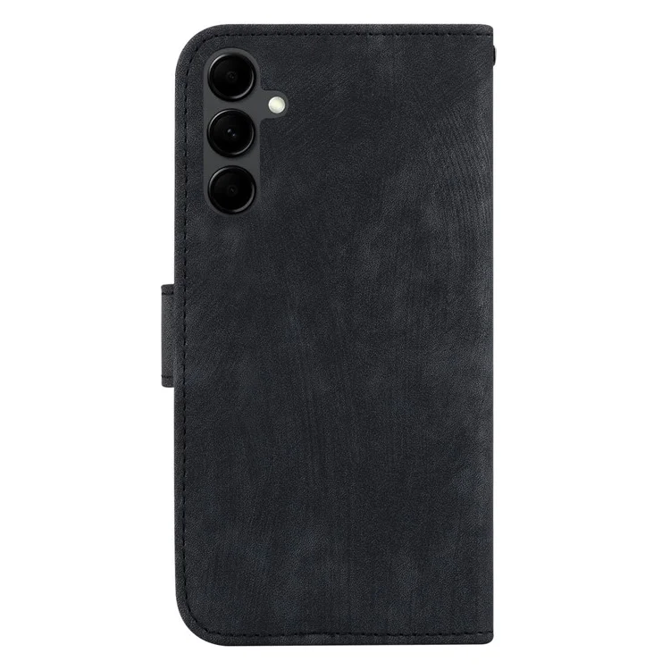Für Samsung Galaxy A14 5G / A14 4G PU Leder Cover Tiger Muster Bedruckter Ständer Schutzhülle - Schwarz