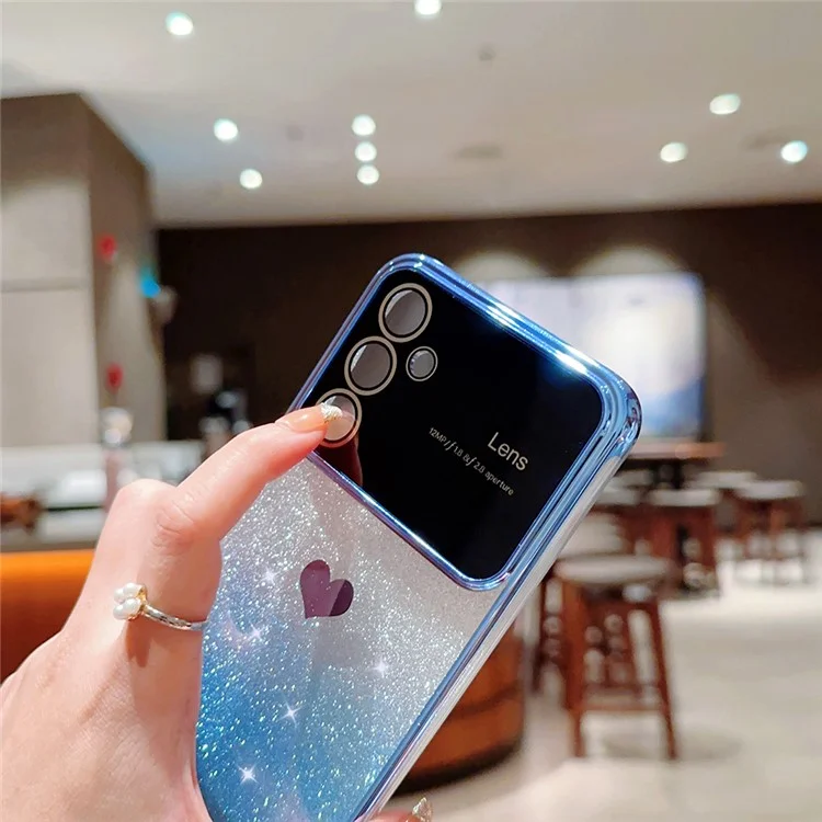 Für Samsung Galaxy A54 5G Handyhülle Gradient Glitter Powder Electroplating Edge TPU Handyhülle - Pink