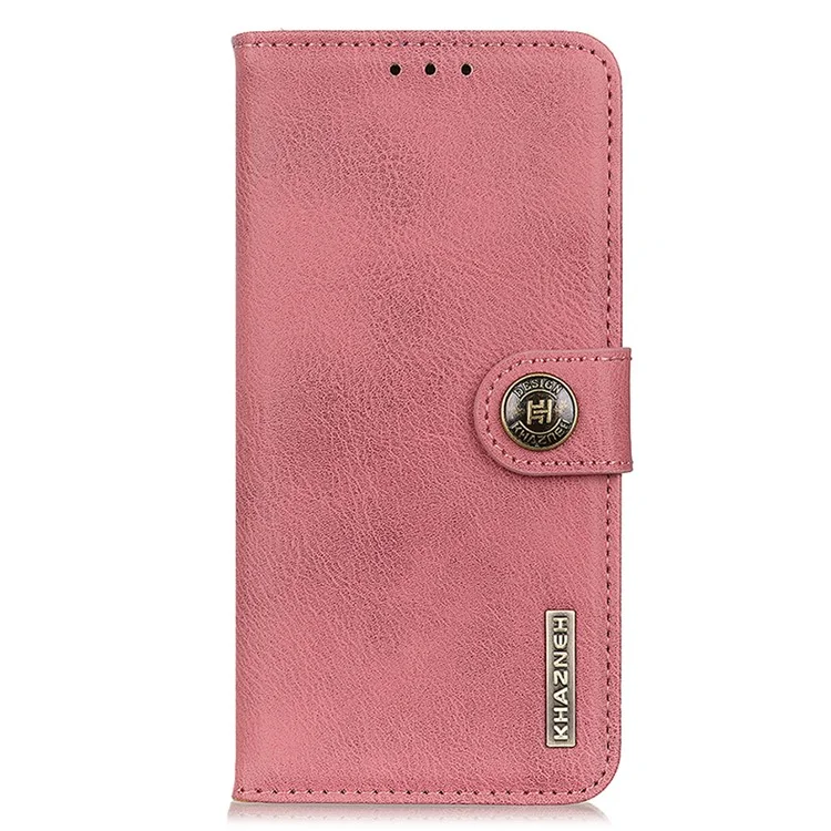 KHAZNEH para Oppo A78 4G Funda de Textura de Piel de Vaca a Prueba de Golpes Funda de Cartera de Cuero PU con Soporte - Rosa