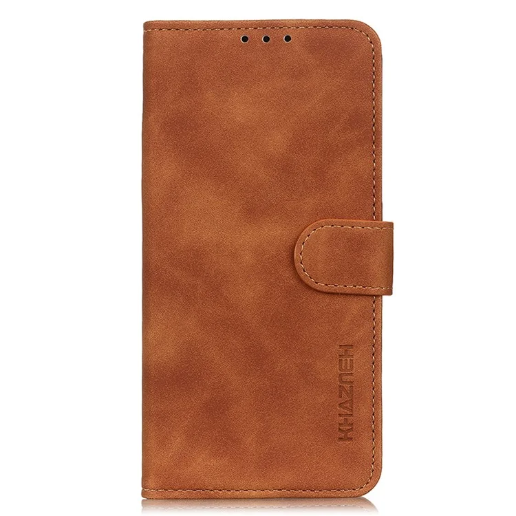 KHAZNEH Per Oppo A78 4G Custodia per telefono in pelle PU con texture retrò e supporto - Marrone
