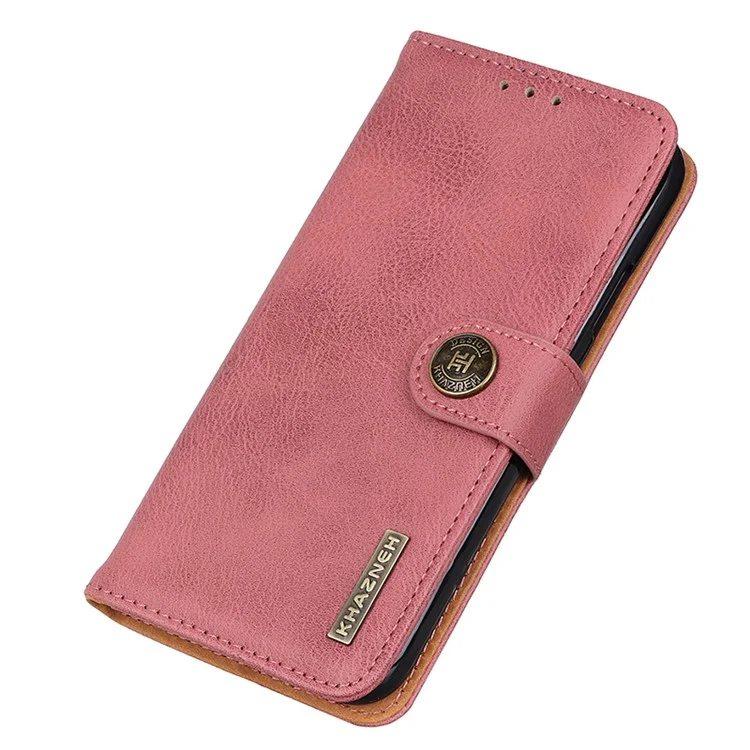 KHAZNEH для Oppo A58 5G / A78 5G, чехол-раковина из прочной кожи, подставка-бумажник, чехол из искусственной кожи для телефона - розовый