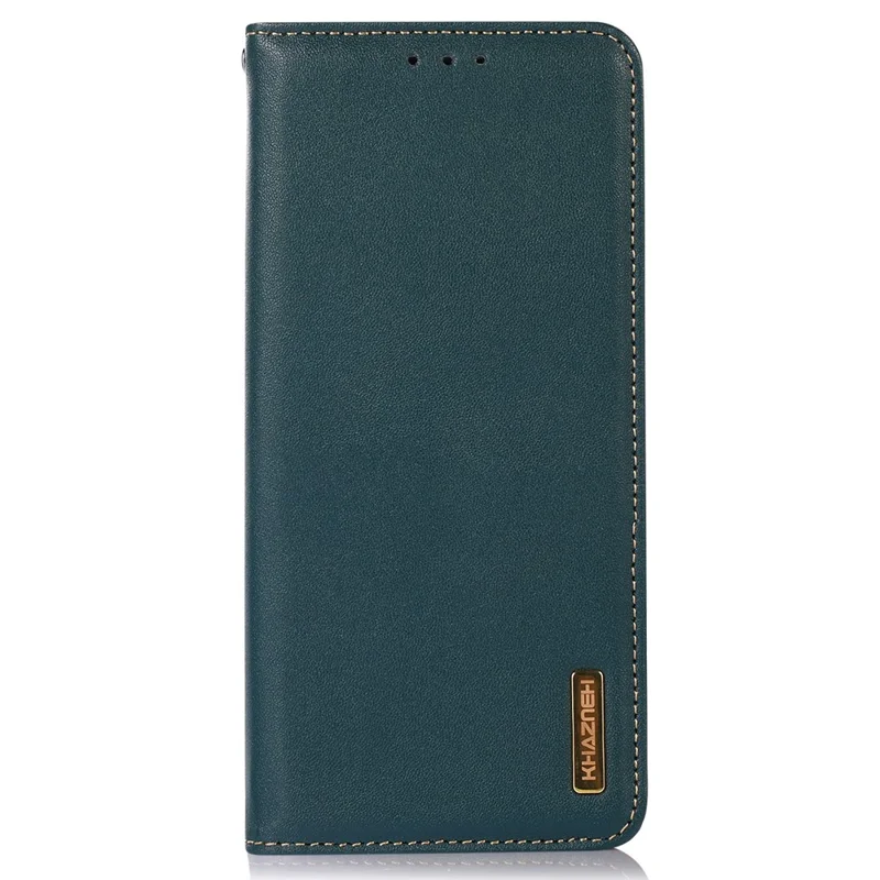 KHAZNEH Per Oppo A58 4G Custodia per telefono con blocco RFID in pelle bovina genuina con supporto portafoglio - Verde