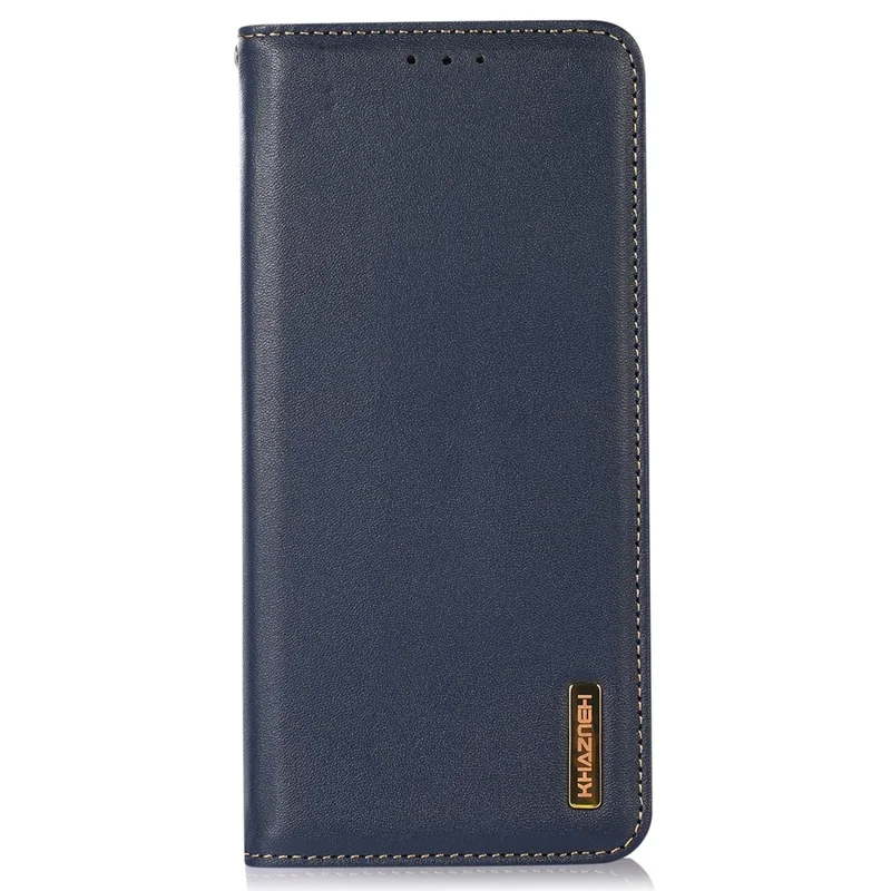 KHAZNEH Pour Oppo A58 4G Étui de téléphone à blocage RFID en cuir véritable de vache avec support de portefeuille - Bleu