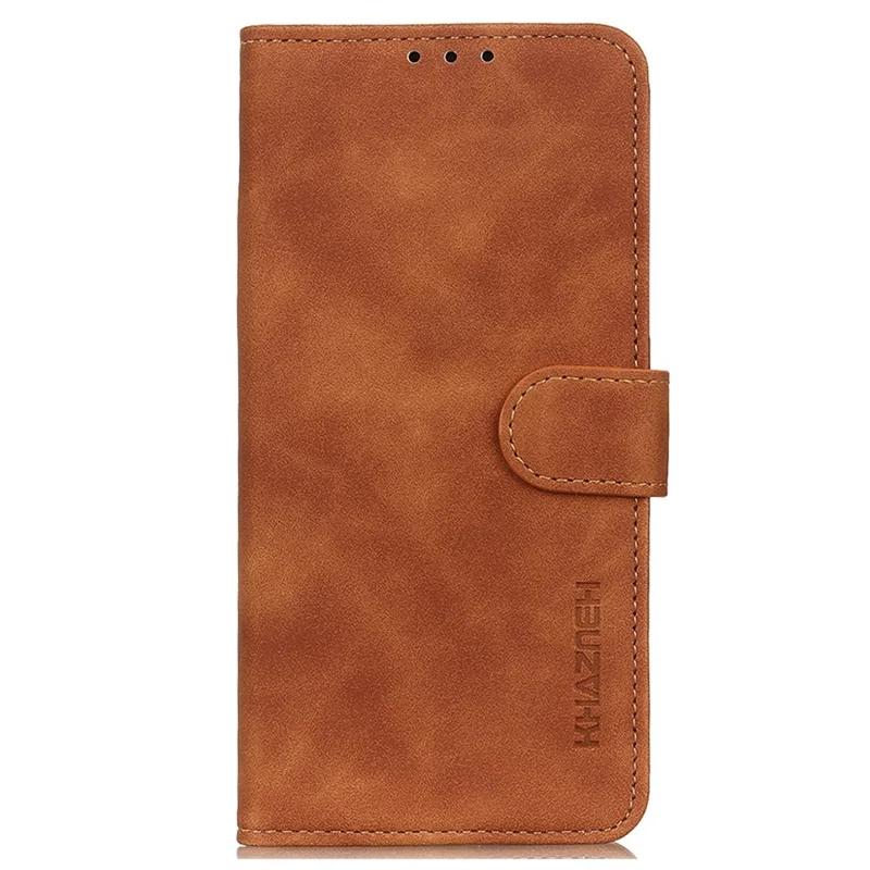 KHAZNEH Phone Case For Oppo A58 4G , Retro Texture PU Leather Stand Wallet Phone Cover - Brown