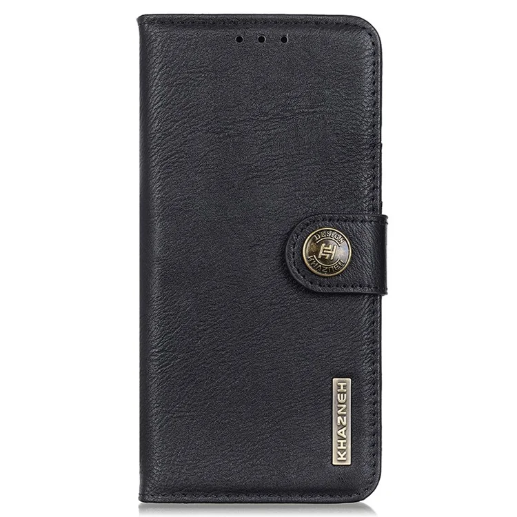KHAZNEH Handy-Hülle für Oppo A58 4G, Rindsleder-Textur Case PU-Leder Standplatz Brieftasche - Schwarz