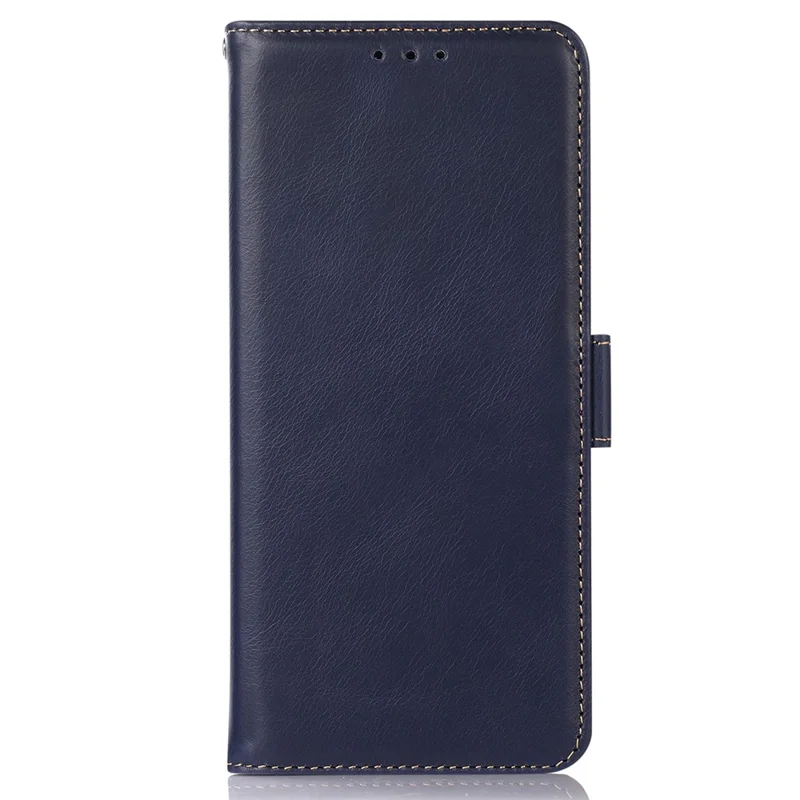 Étui de protection RFID pour téléphone Oppo A58 4G, Étui de téléphone en cuir véritable de vache avec support, bleu