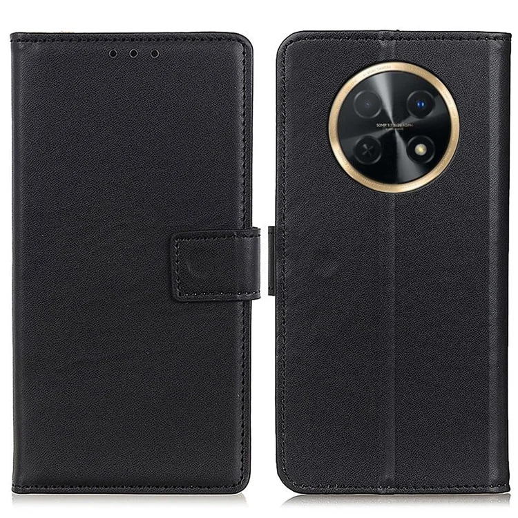 Für Huawei nova Y91 4G / Enjoy 60X Wallet Phone Case Texturiertes PU-Leder Stand Drop Protection Phone Cover - Schwarz