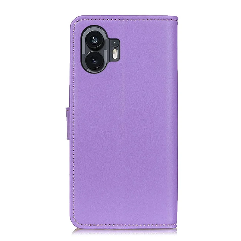 For Nothing Phone (2) Stand Phone Cover Anti-Scratch Textured PU Leather Wallet Smartphone Case - Purple