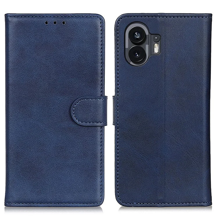 Custodia per Telefono in Pelle PU per Nothing Phone (2) , Custodia con Texture in Pelle di Mucca per Protezione Completa e Stand - Blu