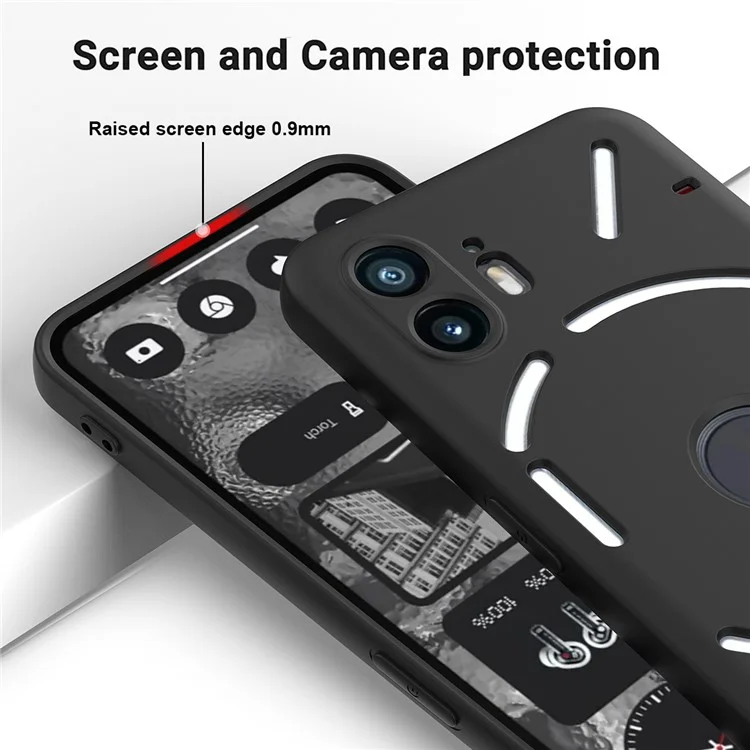 Cell Phone Case for Nothing Phone (2) , Liquid Silicone+Soft Lining Anti-Scratch Cover - Black