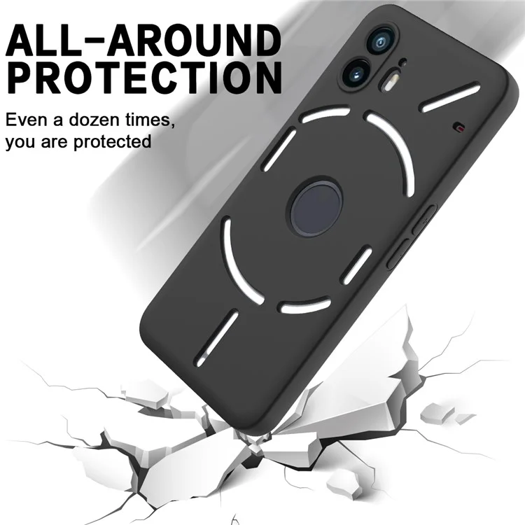 Cell Phone Case for Nothing Phone (2) , Liquid Silicone+Soft Lining Anti-Scratch Cover - Black