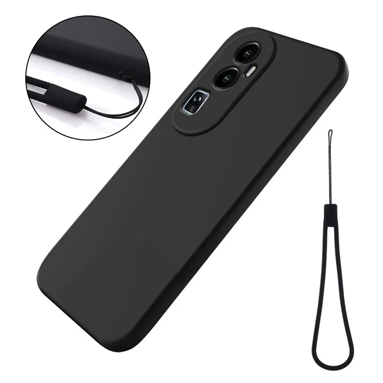 Anti-Kratzer-Cover-Schale für Oppo Reno10 Pro+ 5G, Flüssigsilikon+Soft-Futter Handyhülle - Schwarz