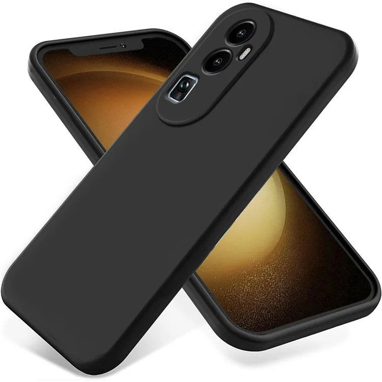 Anti-Kratzer-Cover-Schale für Oppo Reno10 Pro+ 5G, Flüssigsilikon+Soft-Futter Handyhülle - Schwarz
