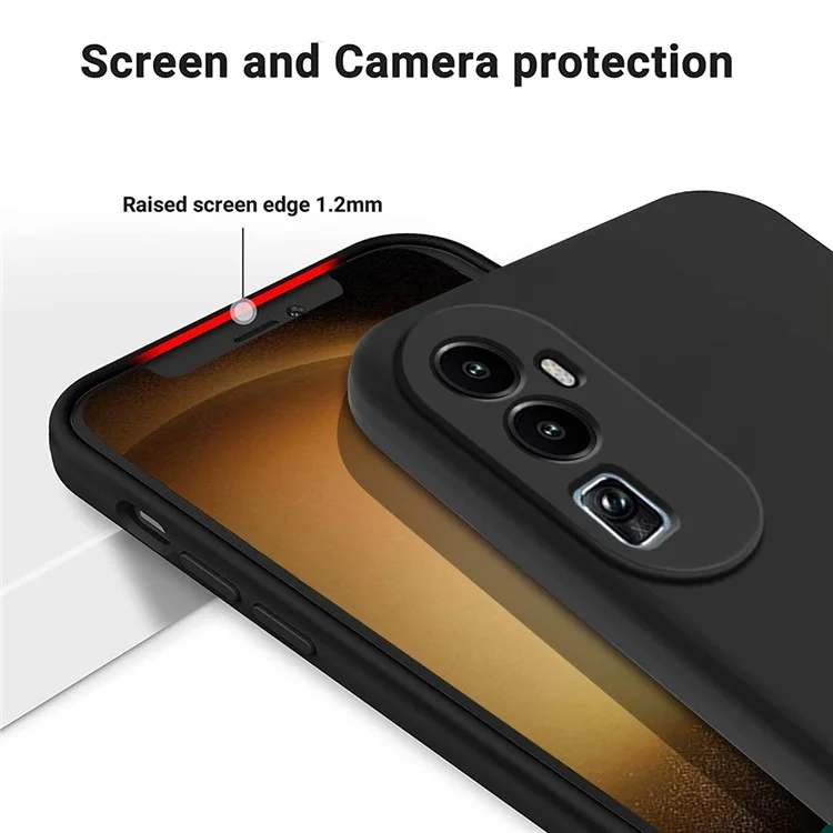 Anti-Kratzer-Cover-Schale für Oppo Reno10 Pro+ 5G, Flüssigsilikon+Soft-Futter Handyhülle - Schwarz