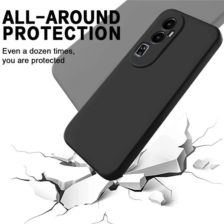 Anti-Kratzer-Cover-Schale für Oppo Reno10 Pro+ 5G, Flüssigsilikon+Soft-Futter Handyhülle - Schwarz