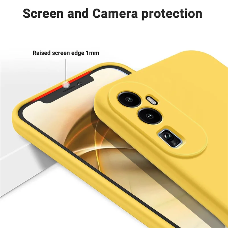 Anti-Scratch Cover Shell for Oppo Reno10 Pro+ 5G , Liquid Silicone+Soft Lining Mobile Phone Case - Yellow