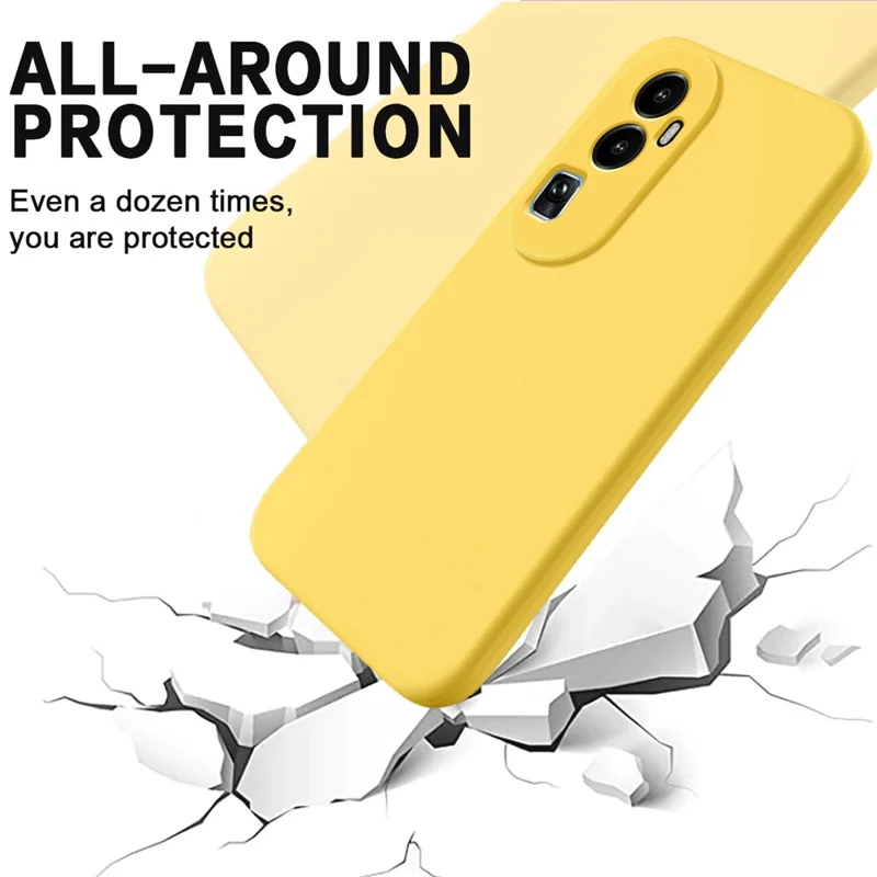 Anti-Scratch Cover Shell for Oppo Reno10 Pro+ 5G , Liquid Silicone+Soft Lining Mobile Phone Case - Yellow