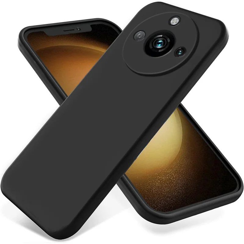 For Realme Narzo 60 Pro 5G Phone Case Shell Liquid Silicone+Soft Lining Anti-Scratch Cover - Black