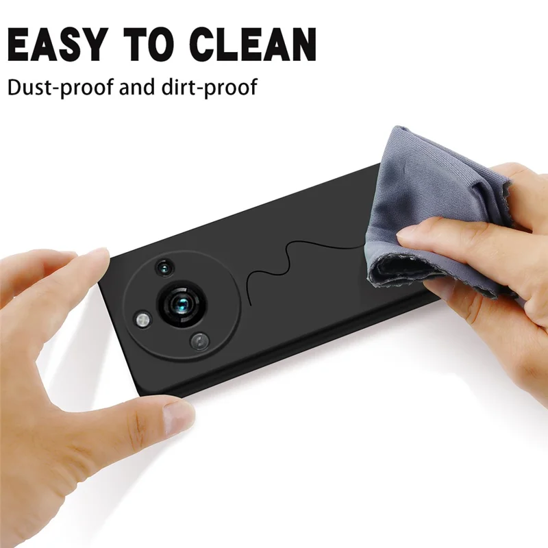 For Realme Narzo 60 Pro 5G Phone Case Shell Liquid Silicone+Soft Lining Anti-Scratch Cover - Black