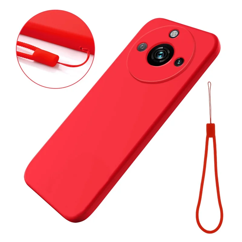For Realme Narzo 60 Pro 5G Phone Case Shell Liquid Silicone+Soft Lining Anti-Scratch Cover - Red