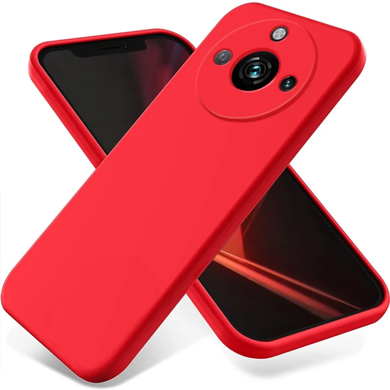 For Realme Narzo 60 Pro 5G Phone Case Shell Liquid Silicone+Soft Lining Anti-Scratch Cover - Red