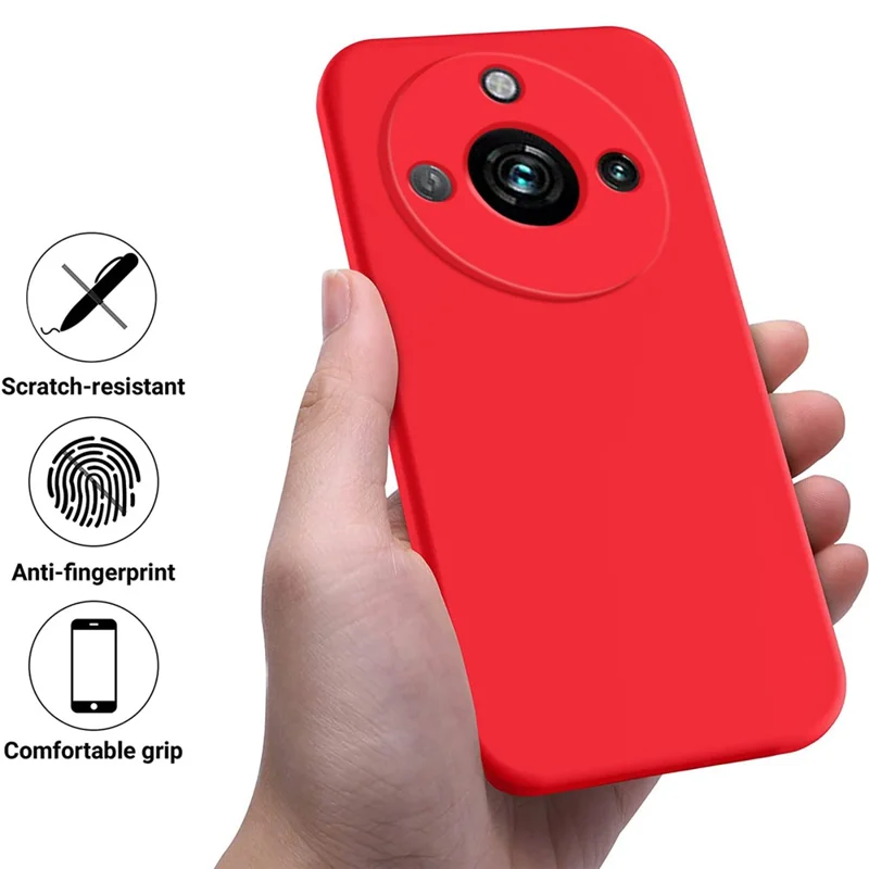 For Realme Narzo 60 Pro 5G Phone Case Shell Liquid Silicone+Soft Lining Anti-Scratch Cover - Red
