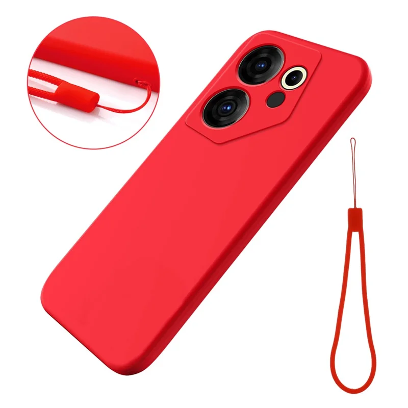 For TECNO Camon 20 Premier 5G Anti-Fingerprint Phone Case Væske-silikon + Blød Indfodning - Rød