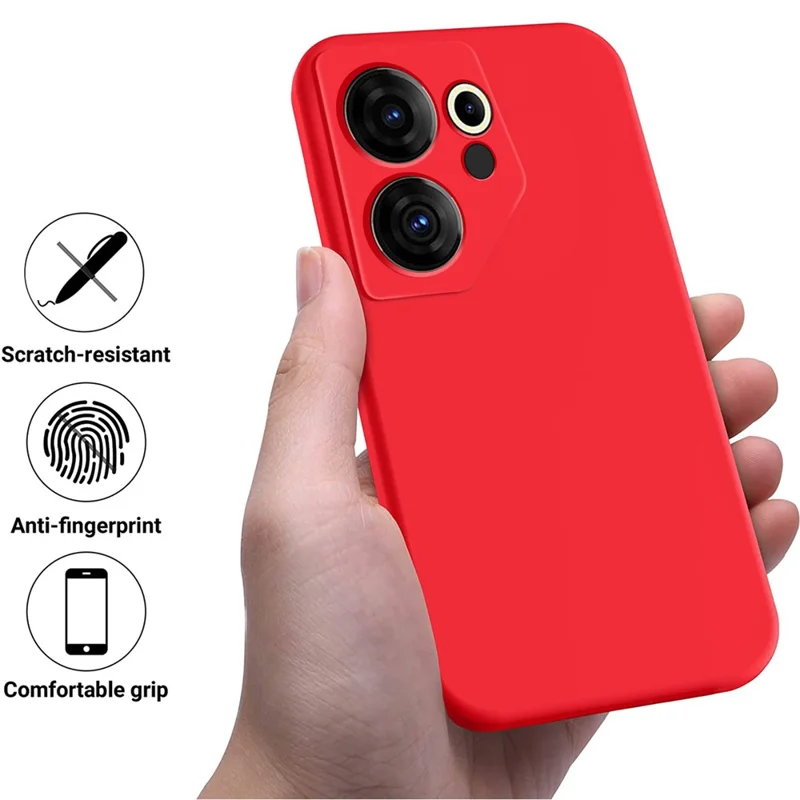 For TECNO Camon 20 Premier 5G Anti-Fingerprint Phone Case Væske-silikon + Blød Indfodning - Rød