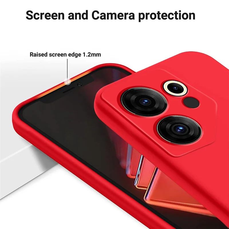 For TECNO Camon 20 Premier 5G Anti-Fingerprint Phone Case Væske-silikon + Blød Indfodning - Rød